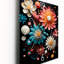 Funky Foliage Vibrant Flowers On Black I - Abstract Botanicals Très grandes horloges murales-99633617