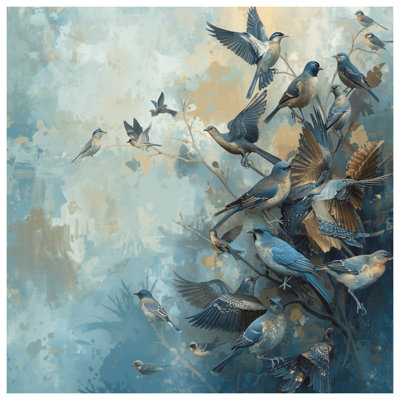 «Blue Birds In Flight», toile tendue en plusieurs tailles