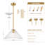 Luminaire suspendu à 1 ampoule à intensité variable 1 lumière 15,8 "avec abat-jour en verre (ensemble de 2-951724985