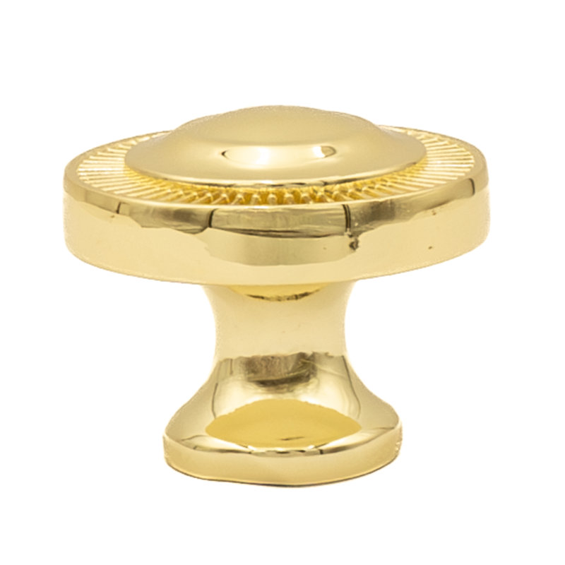 Poignée ronde de 1 1/2 po de diamètre frappée, Or poli, 1.5"