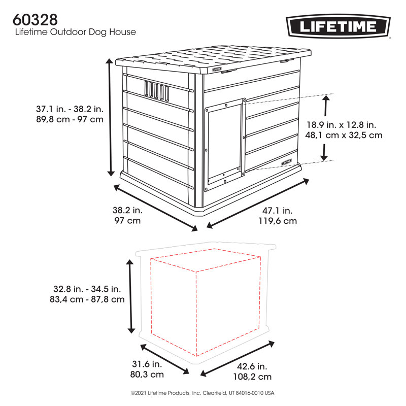 Lifetime Deluxe Beige and Gray HDPE Large Dog House