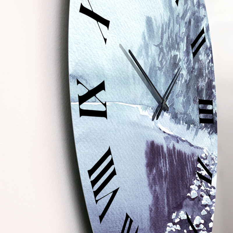 Paysage d'hiver enneigé - Horloge murale, Grand