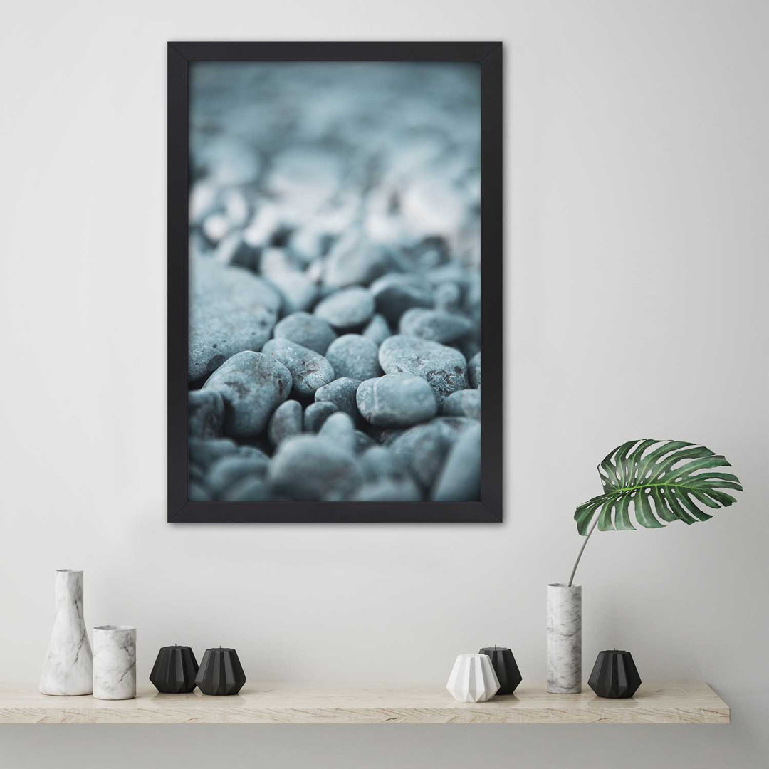 Leinwandbild Picture In Frame, Beach Of Grey Stones