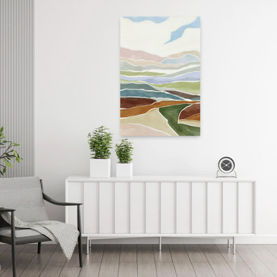 «Landscape Hues Abstract Peaceful Serene Landscape Mountain», art mural