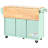 Mint Kitchen Island With Storage And 3 Drawers, Rubberwood Countertop, 5 Wheels, Adjustable Shelf Rolling Construction,-1275170850