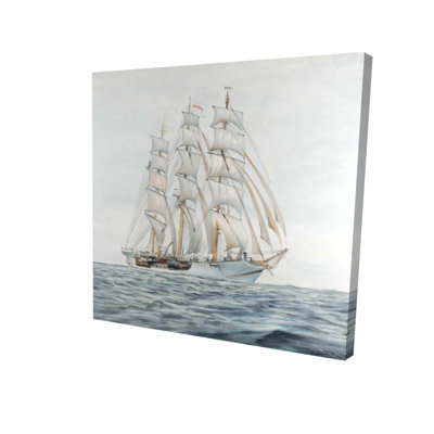 Coastal Bedroom Marine Canvas | Ship by a Cloudy Day Decor