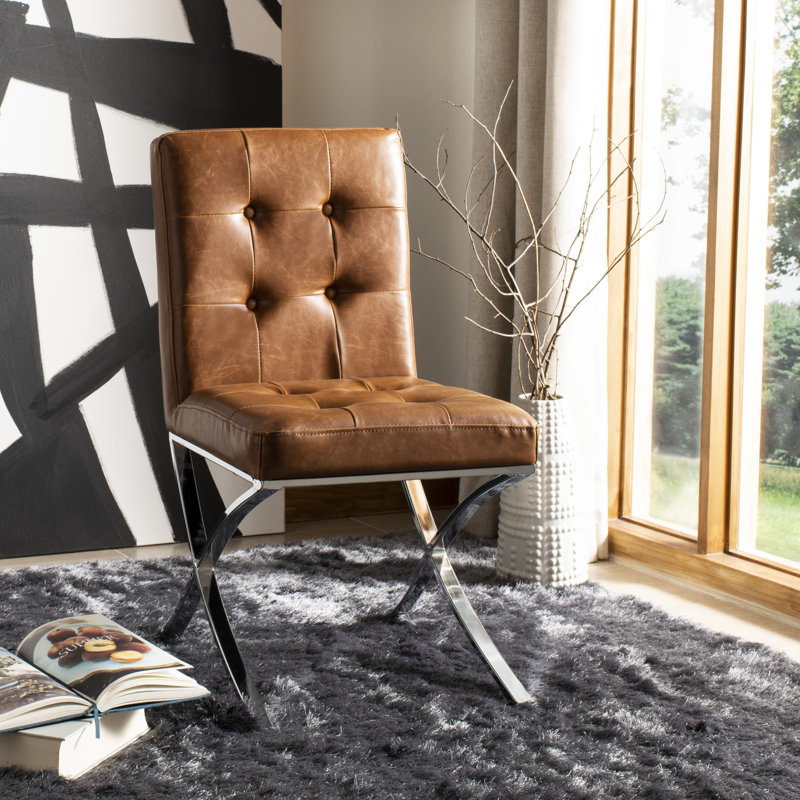 Chaise d'appoint rembourrée Walsh, Brun pâle