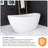 61 In. X 31.5 In. Solid Surface Slipper Freestanding Soaking Bathtub In Matte White