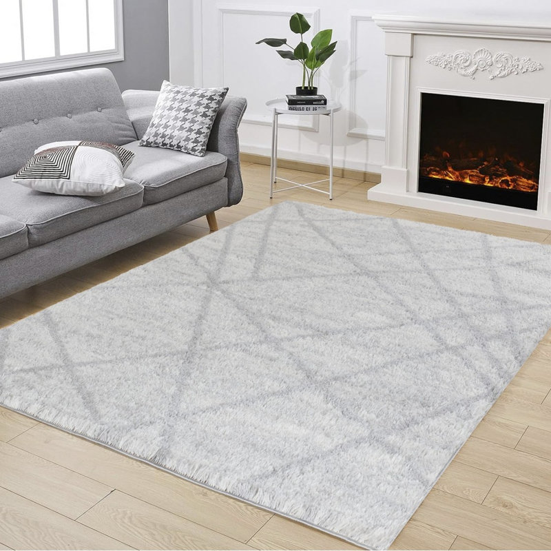Loft Shag GC_CZY1004 Ivory 7 Ft. 10 In. X 9 Ft. 10 In. Shaggy Area Rug, Rectangle 7'10" x 9'10"