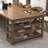 Tan Rectangular Solid Wood with 3 drawers desk-213974291