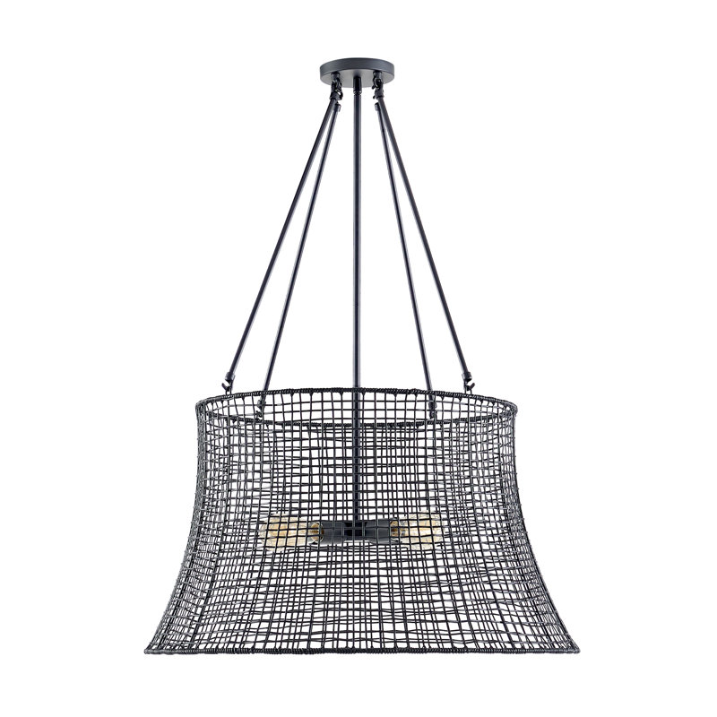 Lustre d'extérieur 4 lumières Ciara Esmeray, Noir mat