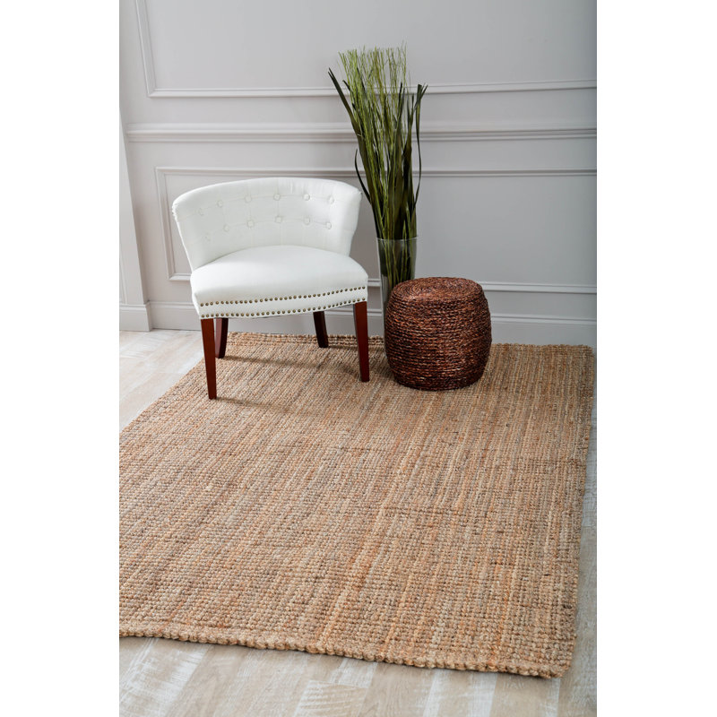Tapis décoratif beige fait à la main Kathleen, Rectangle 7 pi 10 po x 10 pi