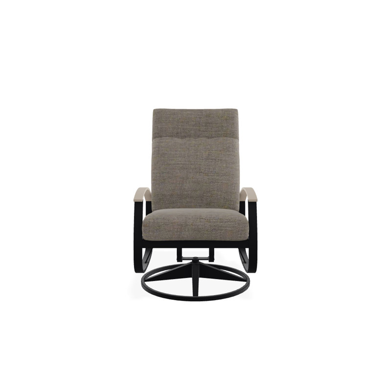 Chaise de patio pivotante avec coussins Askar, Noir texturé, Tissage uni cendre coulée Sunbrella®, Désert P60