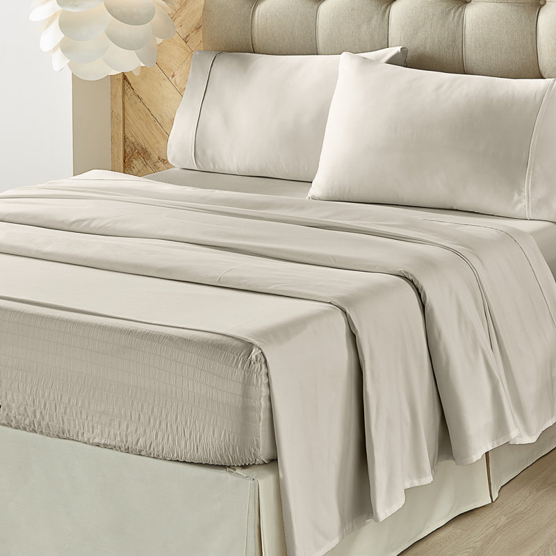 Royal Fit Sheet Set, Queen Sheet Set + Fitted Sheet + 2 Pillowcases, Silver
