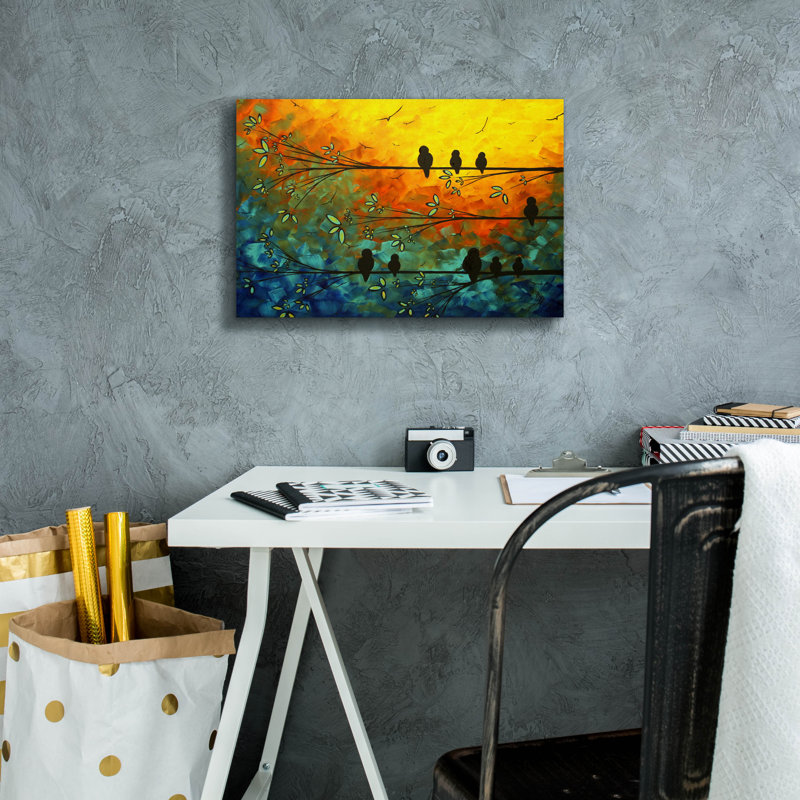 «Birds of a Feather» par Megan Duncanson, art mural sur toile, H 12 po x l 18 po x P 0,75 po
