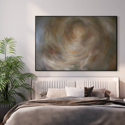 Très grand art mural imprimé sur toile - mouvement tourbillon abstrait moderne et contemporain, œuvre d'art pour le salon ou la chambre à coucher - «Assemblage requis du cadre (cadre non fini)»