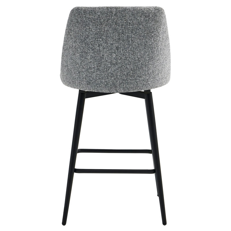 Tabouret pivotant Betzalel (ensemble de 4) - 100% polyester, Gris, 3