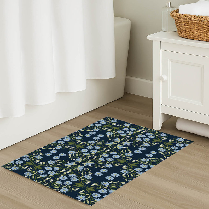 Tapis de bain Myah Millie, Rectangle - L 24 po x l 17 po, Marine