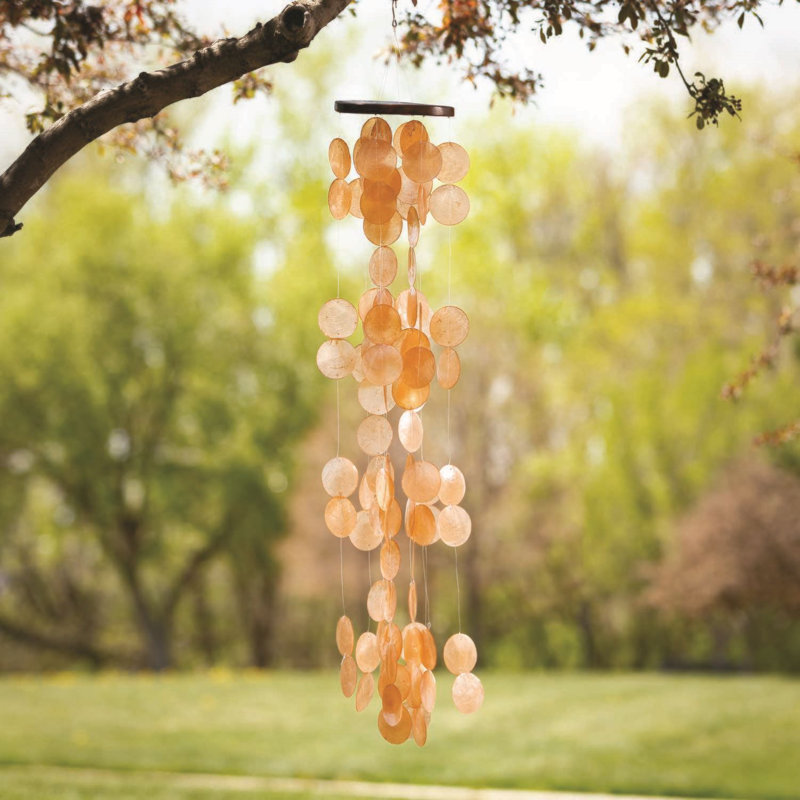 Marigold Capiz Shell Handcrafted Wind Chime for Outdoor Decor