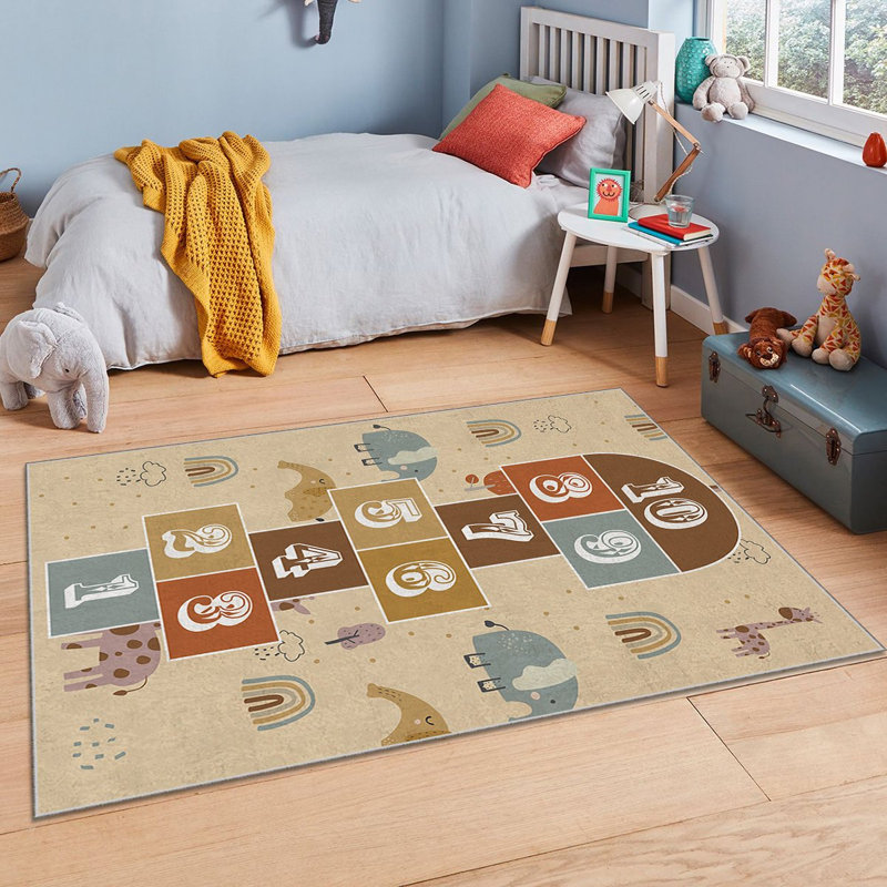 Luxurious Polyester Area Rug, 5.2 x 7.5 ft | 740 g/m², Non-Slip Felt Dot Underside, Laminated Sponge for Durability | Antibacterial, Easy Clean, Machine Washable at 86°F, Stunning Digital Print on Velvet Fabric