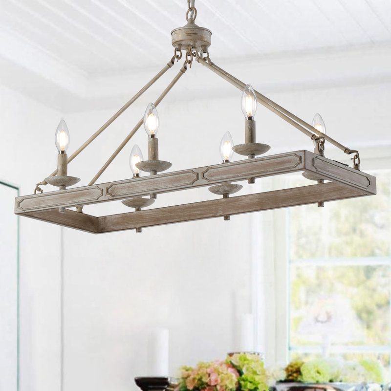 Lustre en bois pour îlot de cuisine 30 pouces Cavalieri