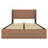 Large Grooved Undulating Lift Storage Bed Frame, Wooden Platform Bed Frame With Lift Storage, No Spring Box Required/No Noise, Rustic Brown Slatted Natural Wood(Queen)