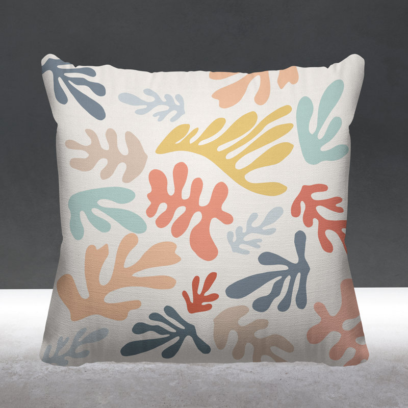 Coussin Matisse Mid-Century Minimalist, Été, L 17 po x H 17 po