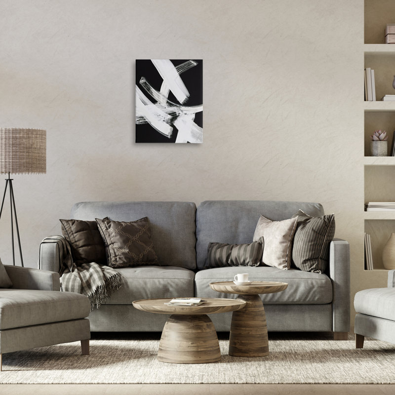 "Curved Chaotic Brushstrokes", art mural sur toile par Susan Jill, H 20 po x l 16 po