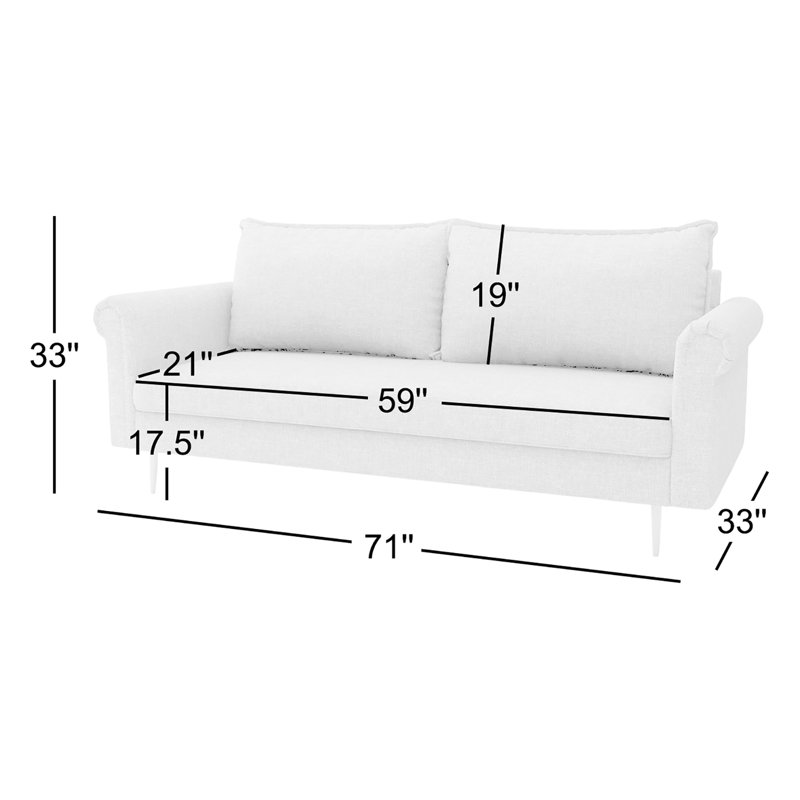 Smedley Upholstered 71'' Sofa, Gray