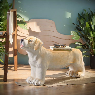 Jett Labrador Dog Concrete Garden Bench by Winston Porter