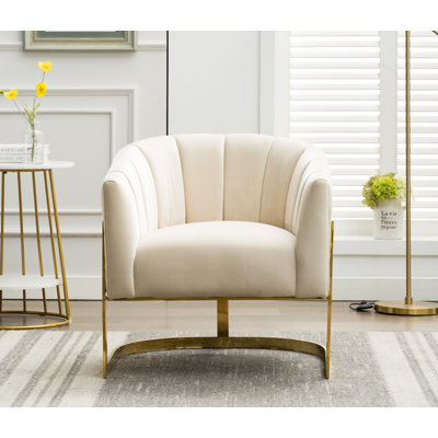 Romy 30" W Tufted Upholstered Barrel Chair