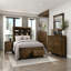 Commode de 6 tiroirs en bois pour meubles de chambre à coucher 1 pièce finition chêne brossé