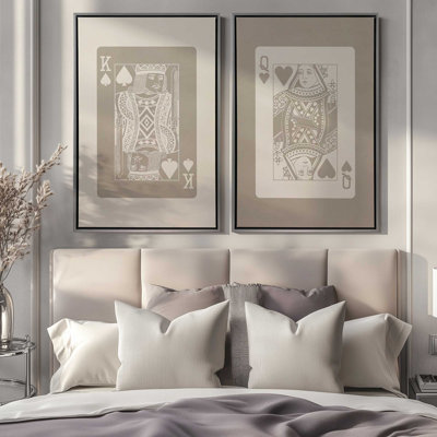 Ensemble de 2 cartes grand et beige Beige