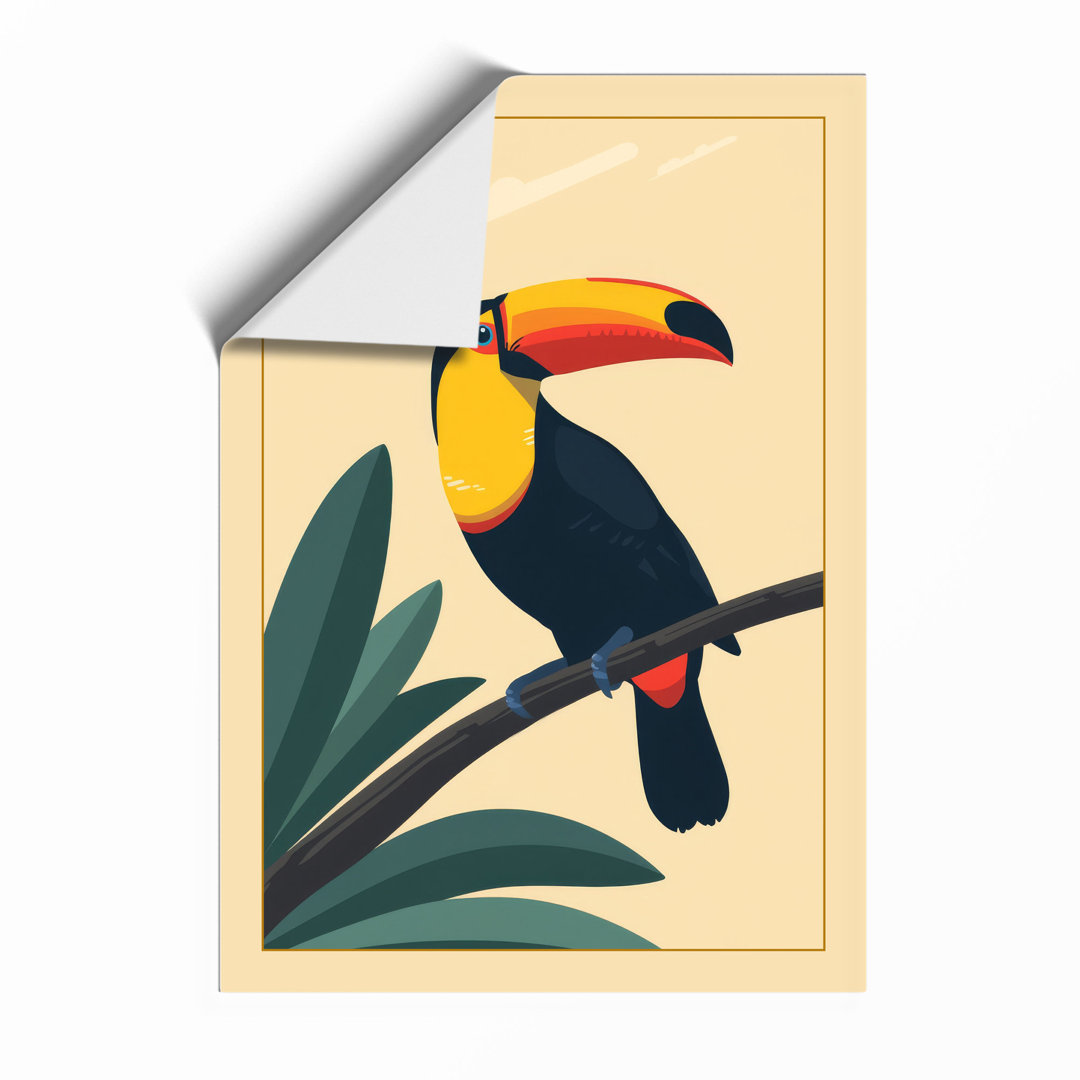 Toucan on Branch Tropical - Framed Print