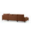 Élégant canapé d'angle, couleur chameau, 61,0 x 123,6 x 78,7 pouces | Structure en bois de hêtre et en carton, tissu 100% polyester | Coussins en mousse gris doux et en mousse de silicone | Coussins fixes, nettoyage à sec, conception moderne-90667766-90667769