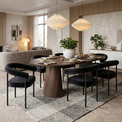 Ensemble de salle à manger extensible moderne de 47 à 83 po avec 4 ou 6 fauteuils Modern