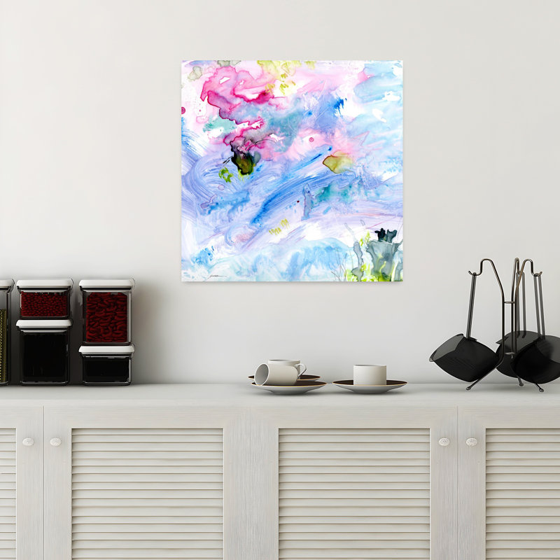 Violet Waters, art abstrait contemporain, H 18 po x l 18 po