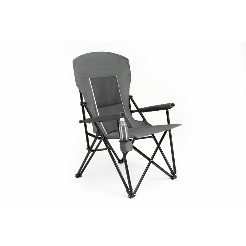 Fauteuil de jardin robuste à haut dossier 250LBS, chaise pliante portative avec porte-gobelet