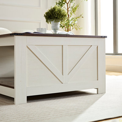 Coffee Table Farmhouse Coffee Table With Storage Rustic Wood Cocktail Table,Square Coffee Table by Gracie Oaks