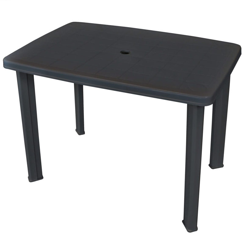 Dartmouth Rectangular Outdoor Dining Table With Umbrella Hole , 101cm cm W 68cm cm D, Anthracite