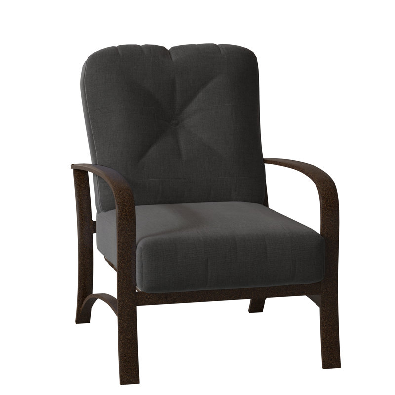 Fremont Outdoor Lounge Chair, Chestnut Brown, Canvas Heather Beige Sunbrella® Canvas