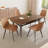 55.1'' Round Dining Table Set, Modern Kitchen Table For 4-6 Person, Steel Legs, Pedestal Dining Set With Dining Chair, Saving Space-370865782-375216716-375216717
