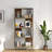 4-Tier Industrial Bookcase, Rustic Wood And Metal Frame, Asymmetrical Shelf-1474620939