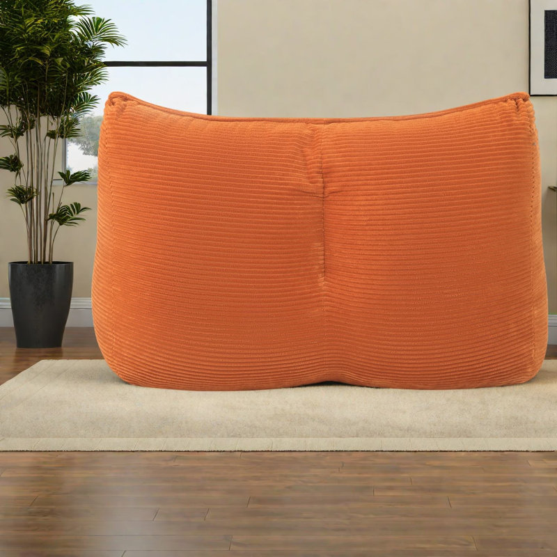 Compression Sofas, Orange Corduroy Compact Modern Lounge for Home Dorm