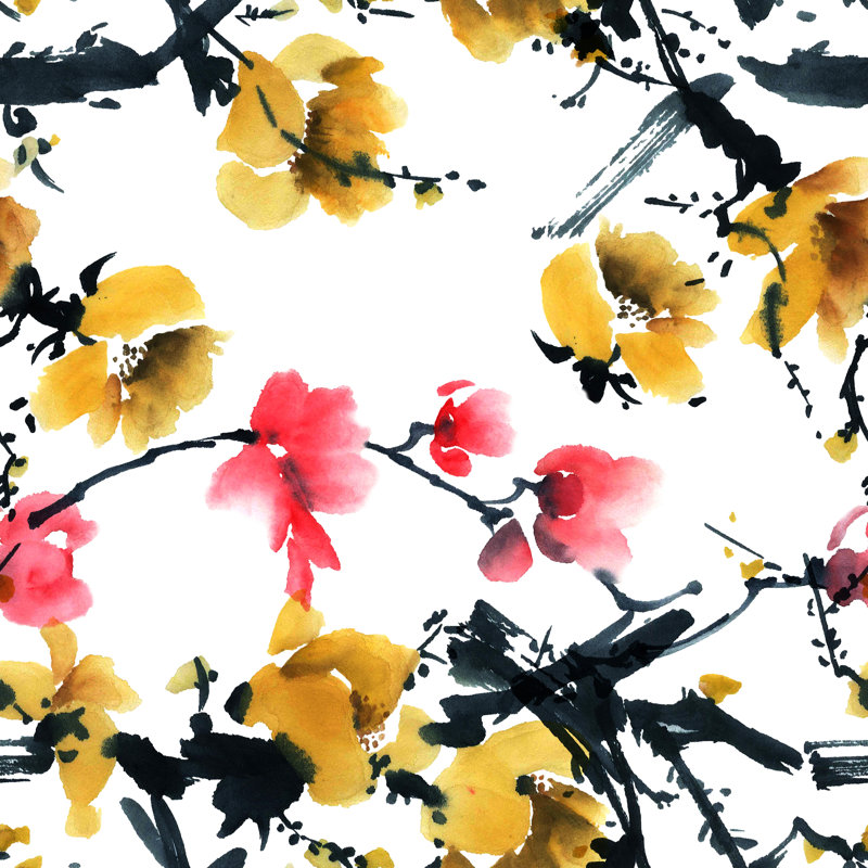 Blossom Tree Pattern - Wrapped Canvas Painting, 30cm H x 30cm W x 3.8cm D