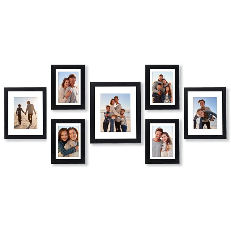 Ensemble de 7 cadres photo Merranda Americanflat - Verre incassable - Ensemble de cadres muraux Gallery, Noir