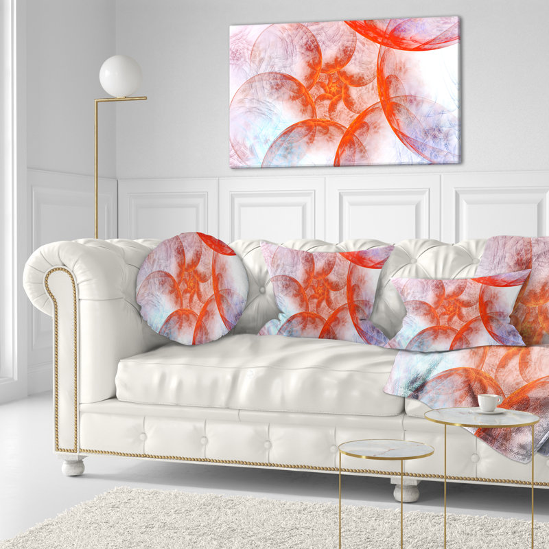 Grand coussin lombaire à cercles fractales floral