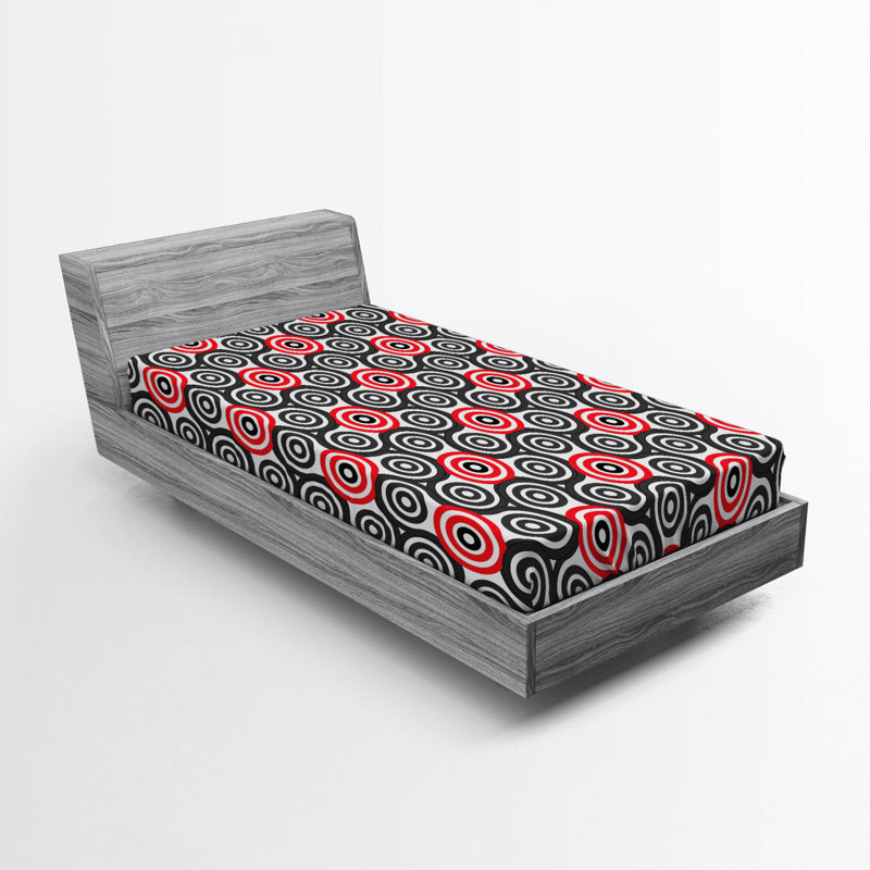 Microfiber Geometric Fitted Sheet, Twin Fitted Sheet, Geometric 2