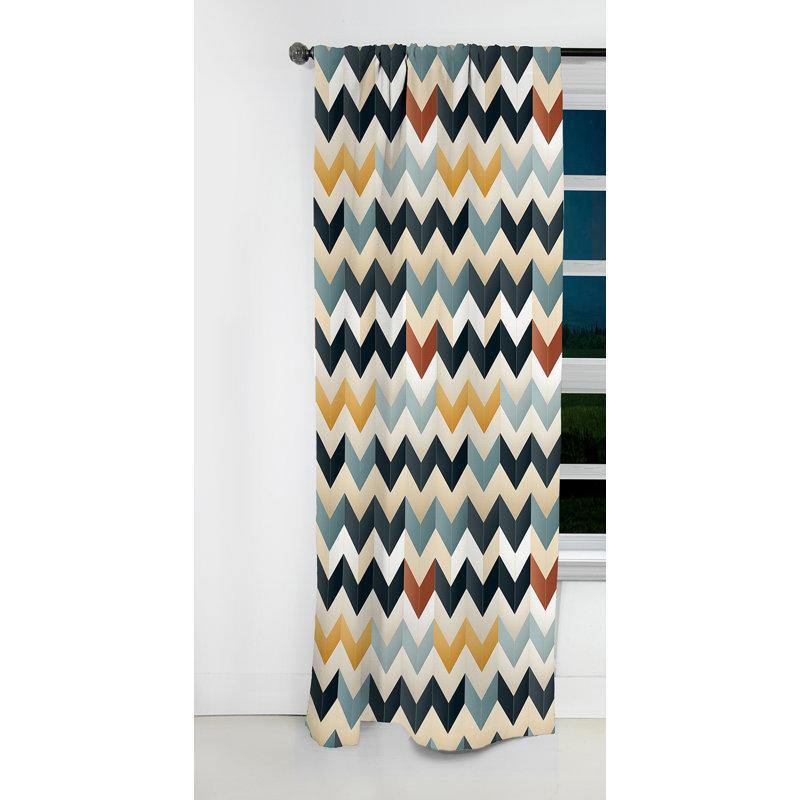 Chevron contemporain - Rideau à chevrons - Rideau occultant à chevrons - 1 panneau, L 52 po x L 108 po