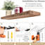  Ensemble de 2 tablettes flottantes 24 po avec fixation invisible en acajou